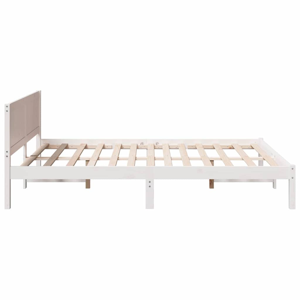Bed Frame White 150 x 200 cm Solid Pine wood