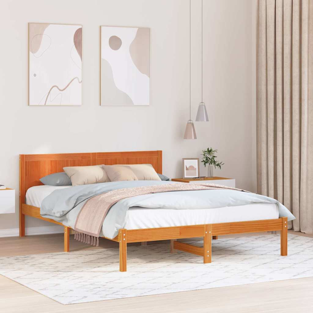 Bed Frame Brown 150 x 200 cm Solid Pine wood