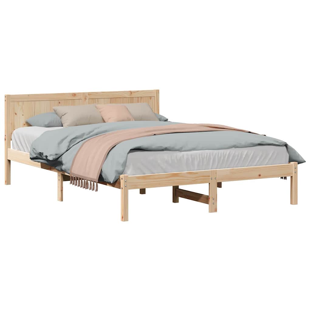 Bed Frame Brown 140 x 200 cm Solid Pine wood