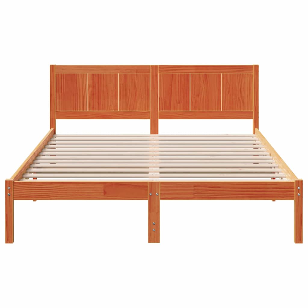 Bed Frame Brown 140 x 200 cm Solid Pine wood