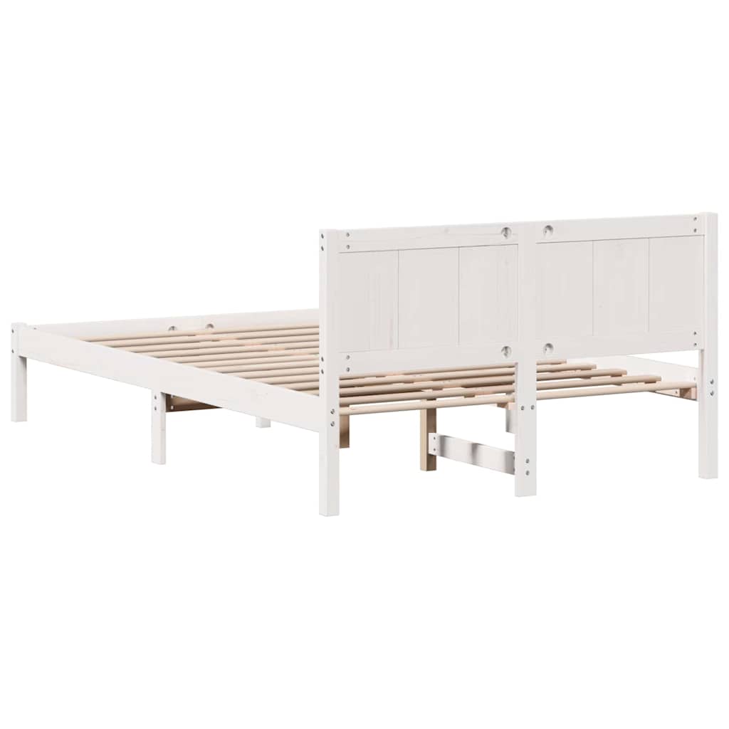 Bed Frame White 120 x 200 cm Solid Pine wood