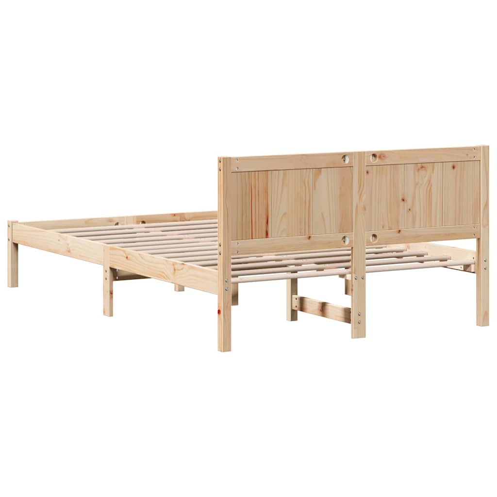 Bed Frame Brown 140 x 190 cm Solid Pine wood