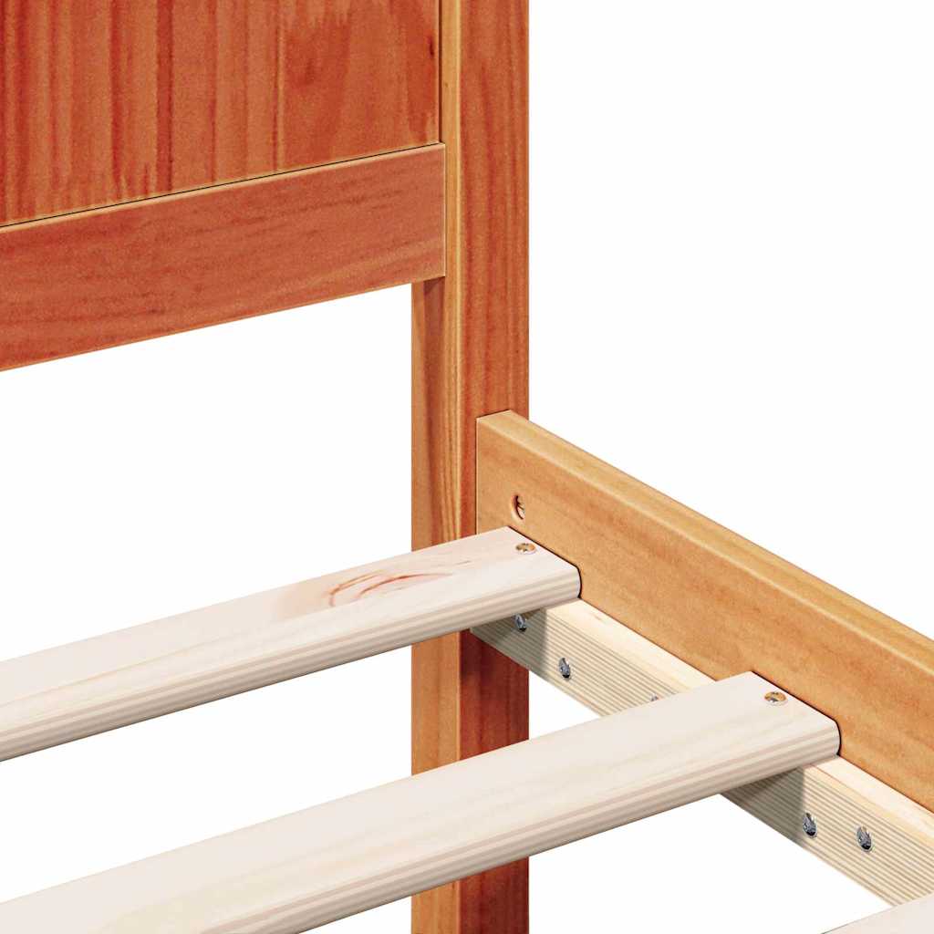 Bed Frame Brown 135 x 190 cm Solid Pine wood