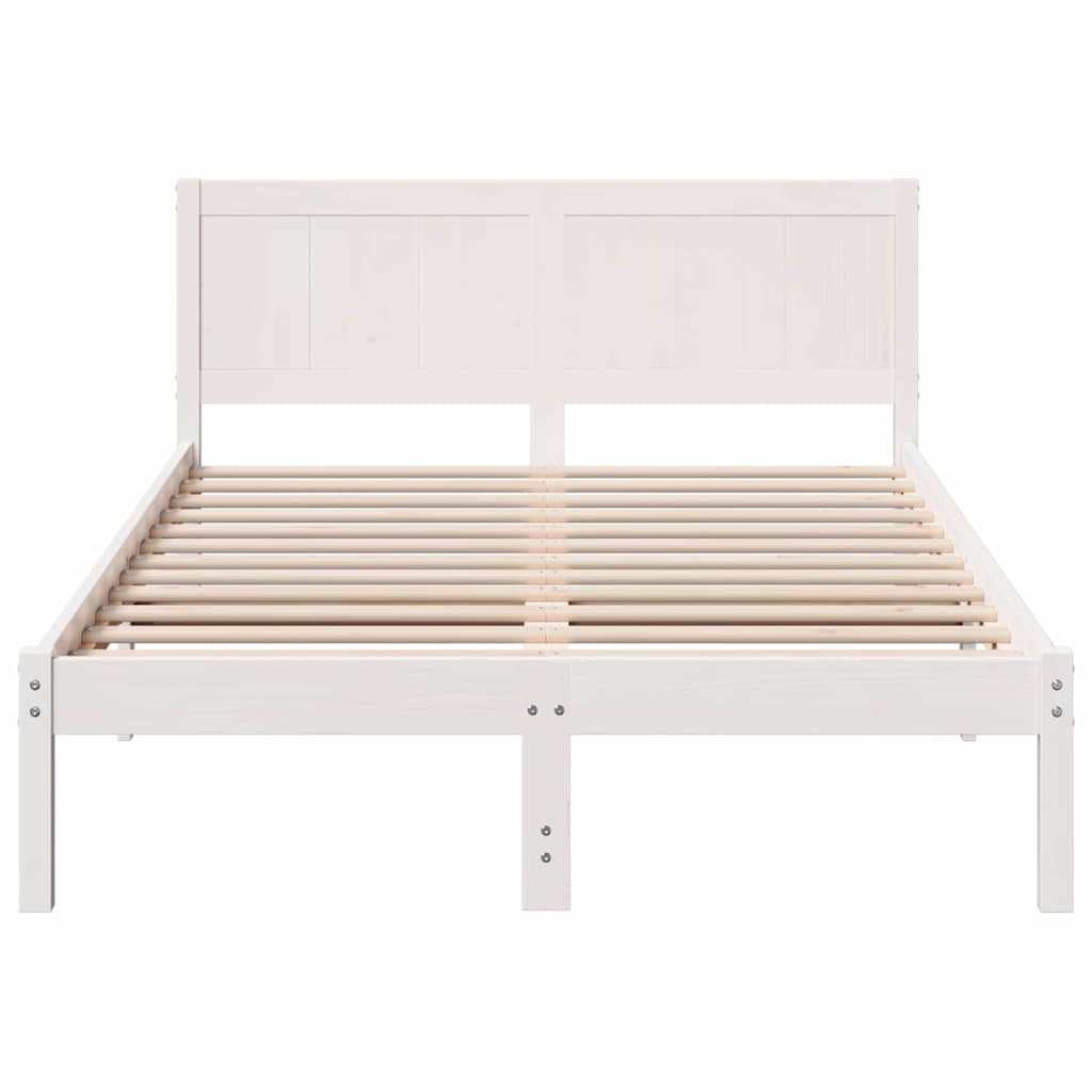 Bed Frame White 120 x 190 cm Solid Pine wood