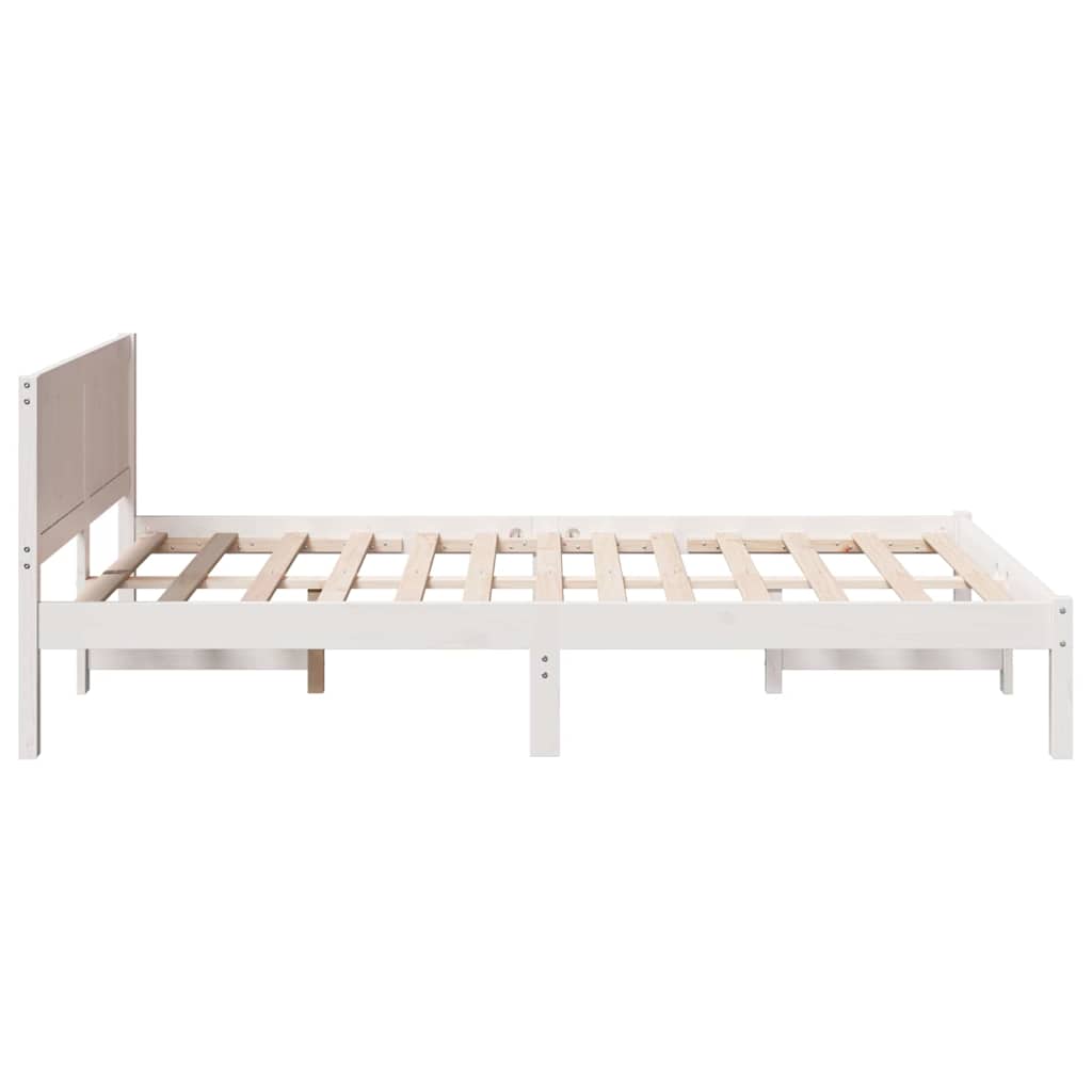 Bed Frame White 120 x 190 cm Solid Pine wood
