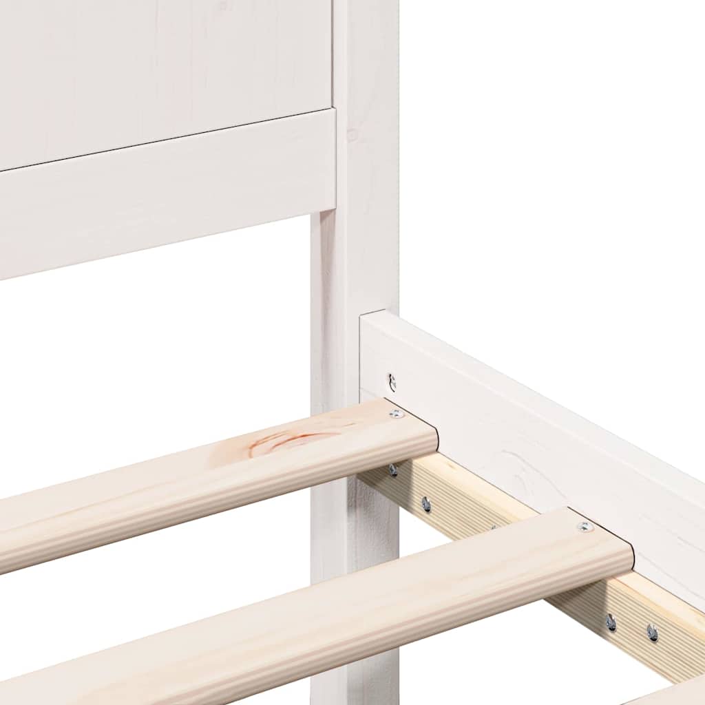 Bed Frame White 80 x 200 cm Solid Pine wood