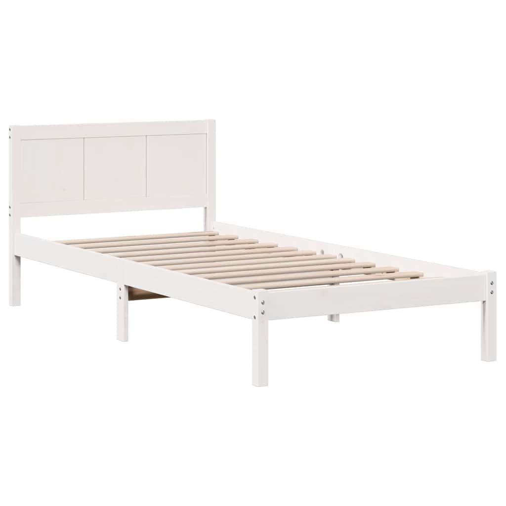 Bed Frame White 80 x 200 cm Solid Pine wood