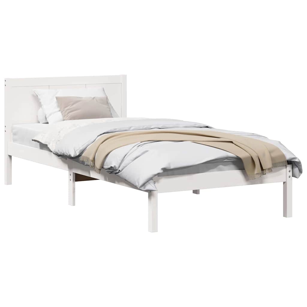 Bed Frame White 80 x 200 cm Solid Pine wood