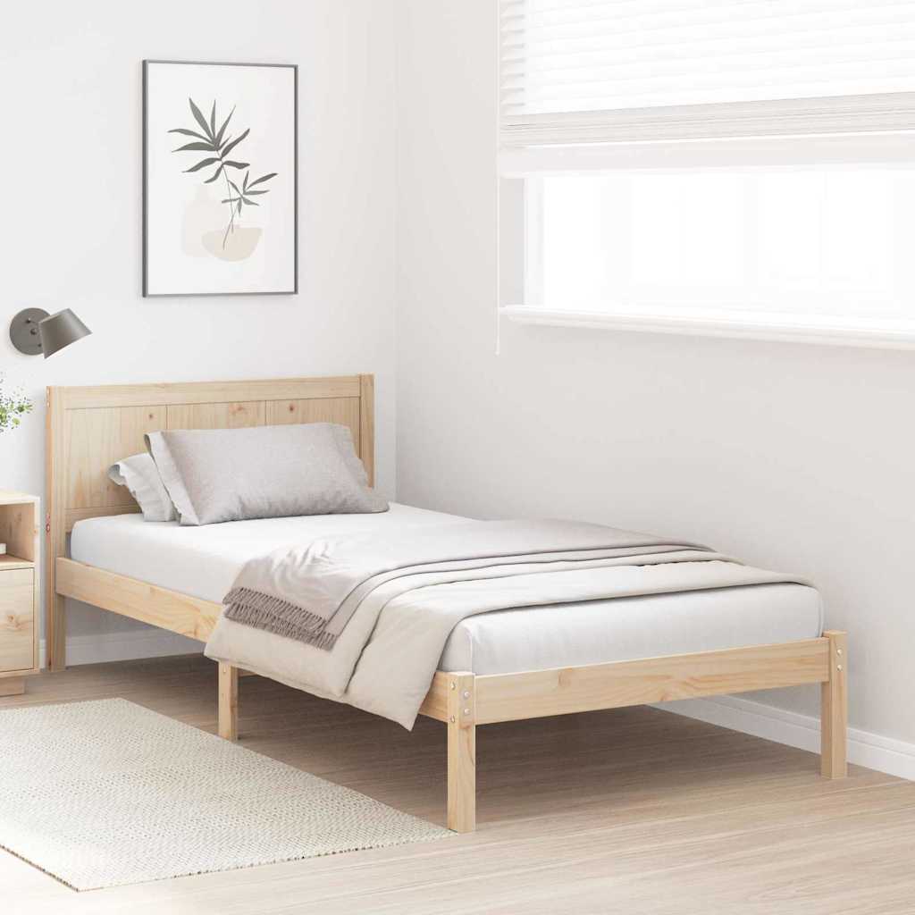 Bed Frame Brown 90 x 200 cm Solid Pine wood