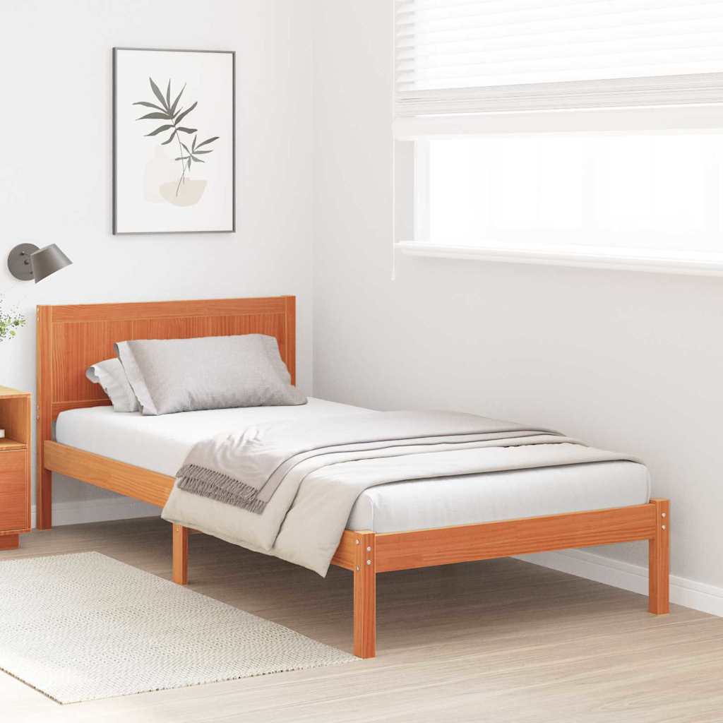 Bed Frame Brown 90 x 200 cm Solid Pine wood