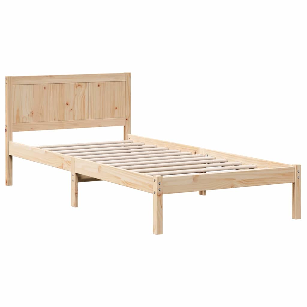 Bed Frame Brown 100 x 200 cm Solid Pine wood
