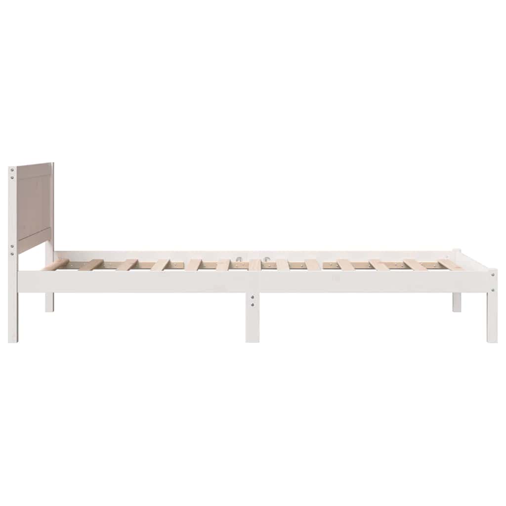 Bed Frame White 100 x 200 cm Solid Pine wood