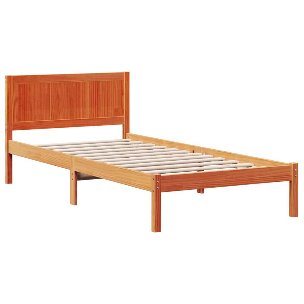 Bed Frame Brown 100 x 200 cm Solid Pine wood