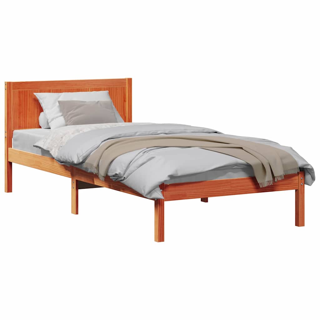 Bed Frame Brown 100 x 200 cm Solid Pine wood