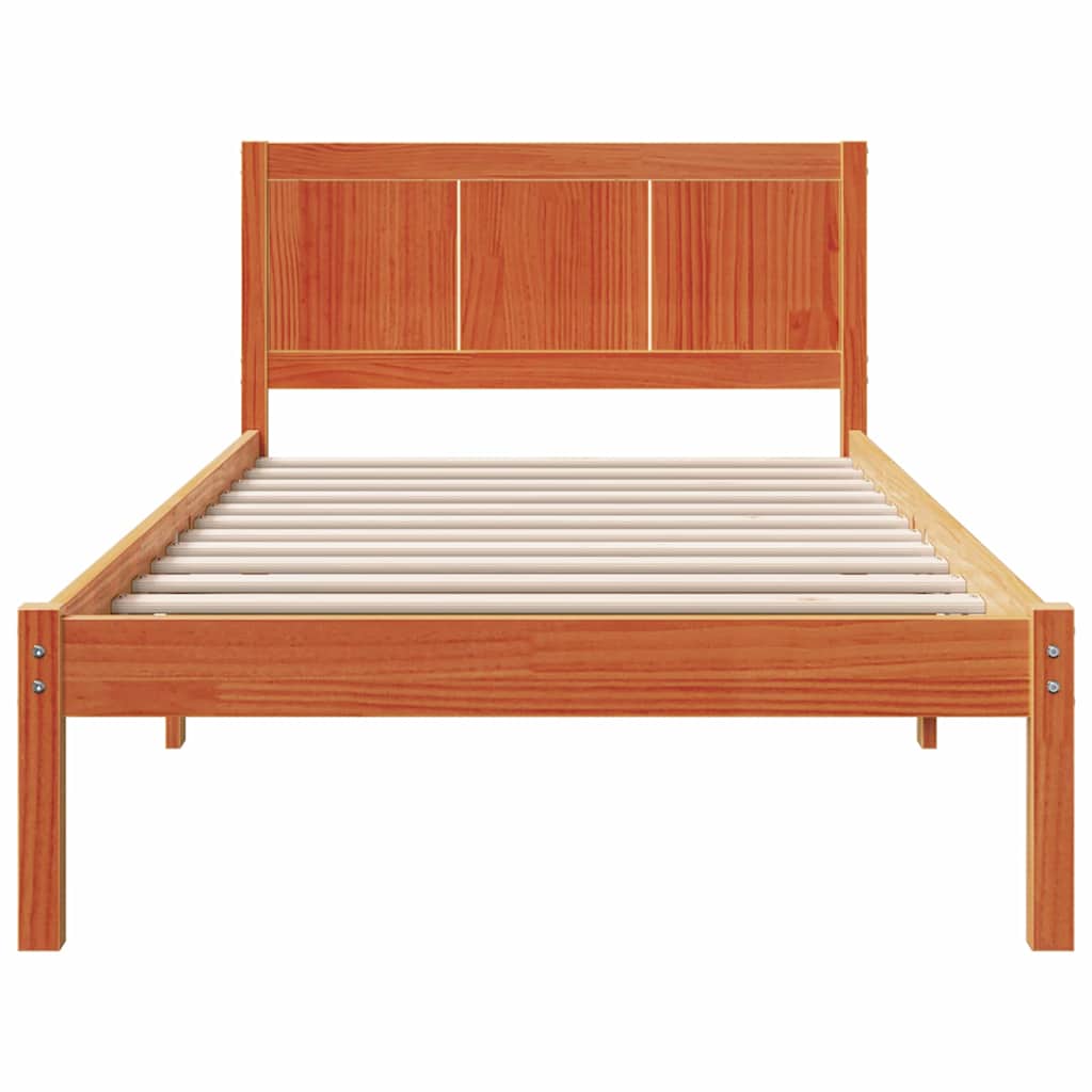 Bed Frame Brown 75 x 190 cm Solid Pine wood