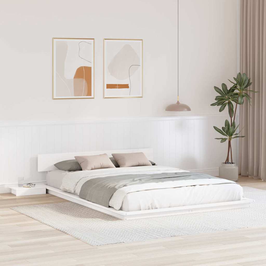Bed Frame White 150 x 200 cm Wood