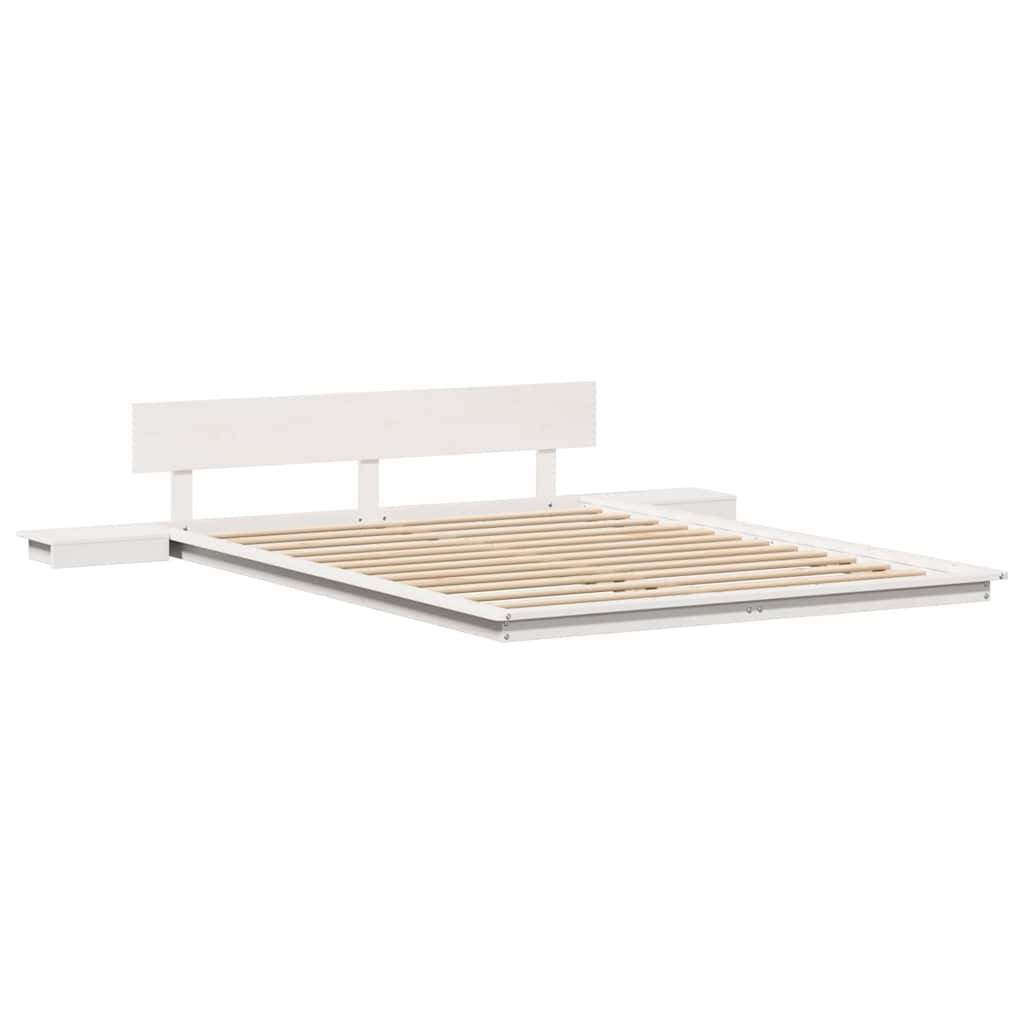 Bed Frame White 140 x 200 cm Wood