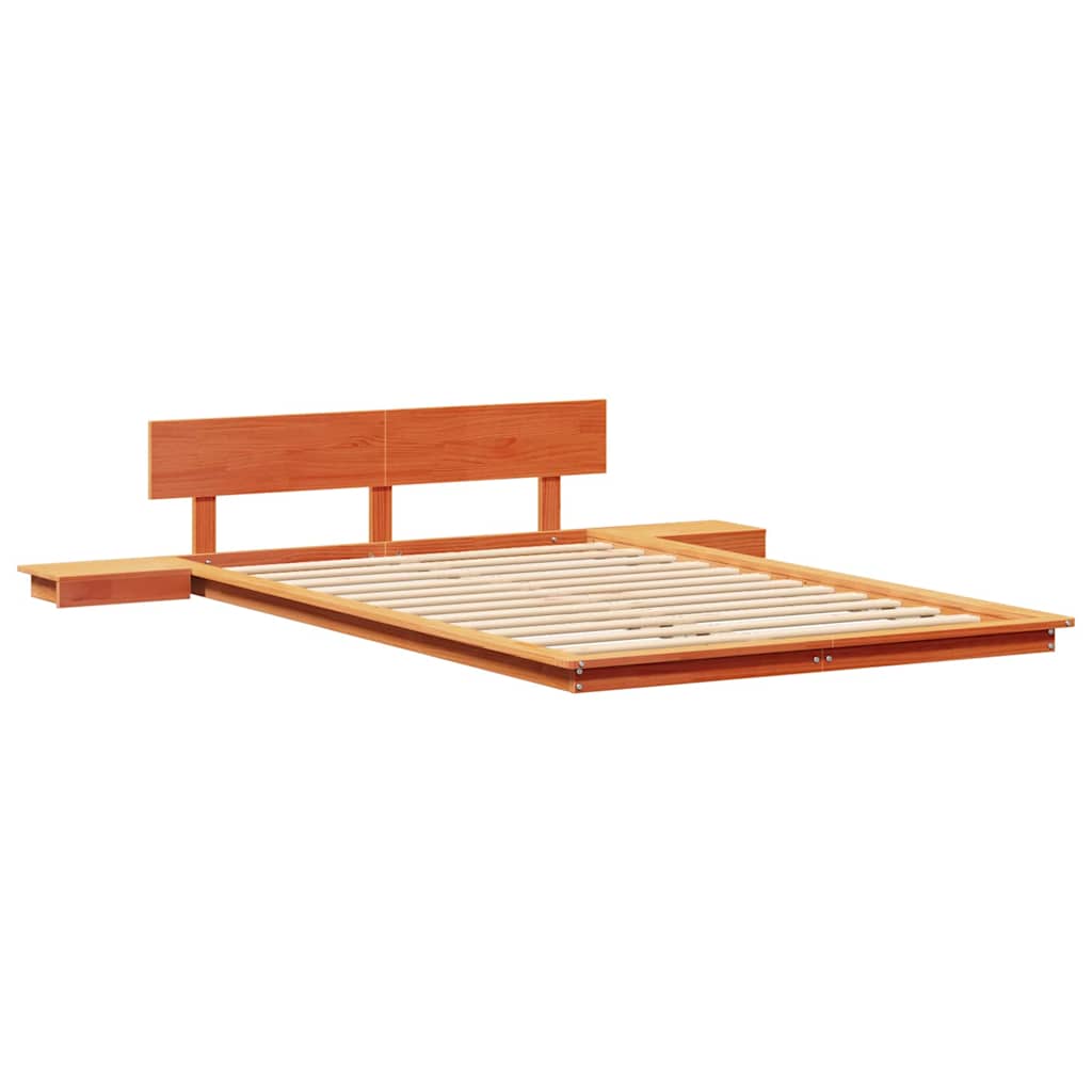 Bed Frame Brown 135 x 190 cm Wood