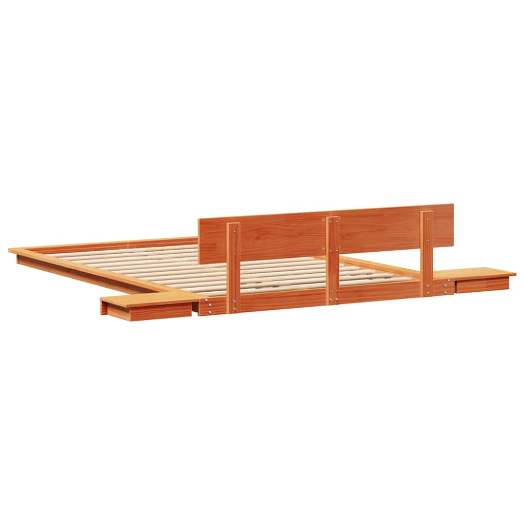 Bed Frame Brown 135 x 190 cm Wood