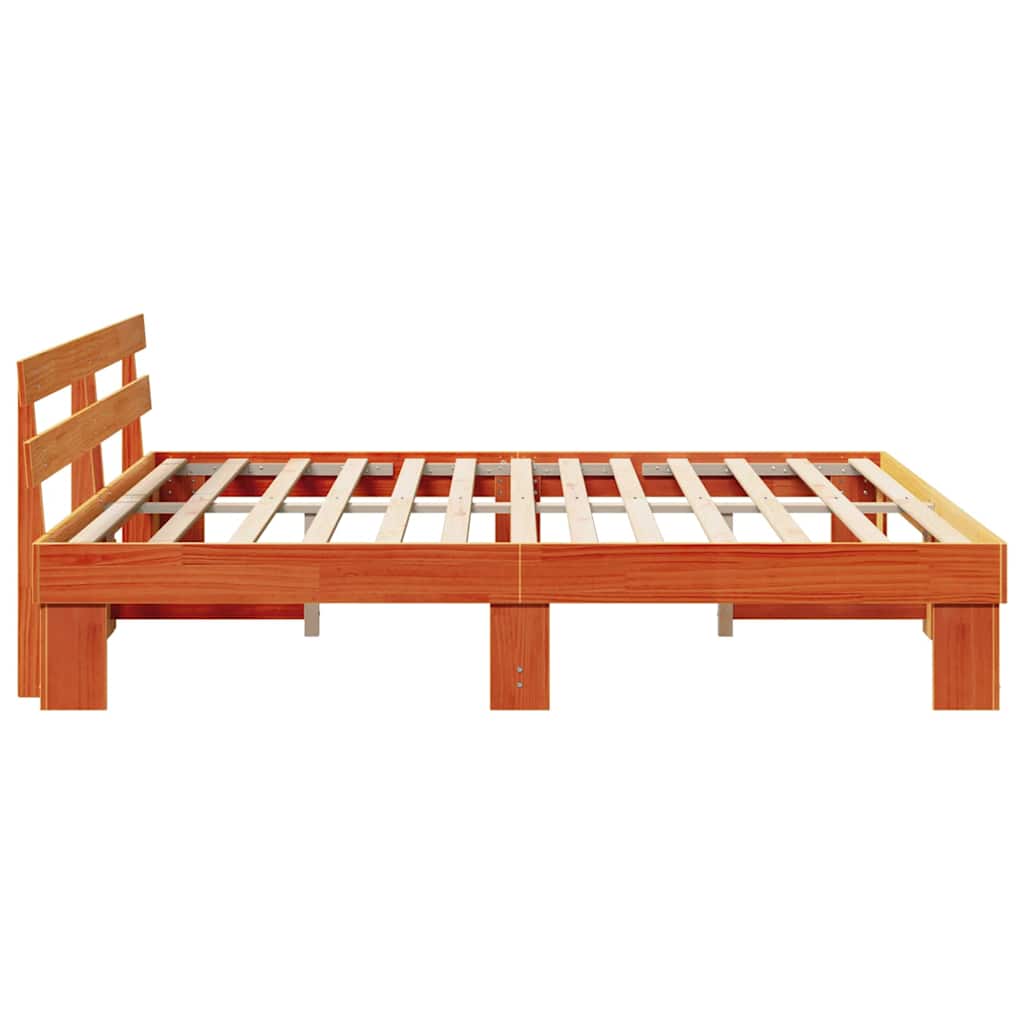 Bed Frame with Headboard Brown 200 x 200 cm