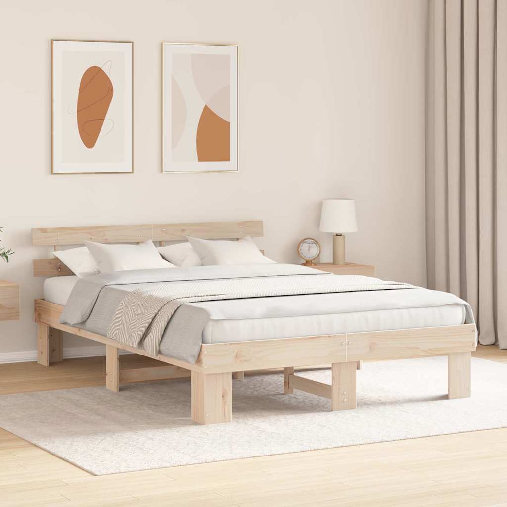 Bed Frame with Headboard Brown 160 x 200 cm