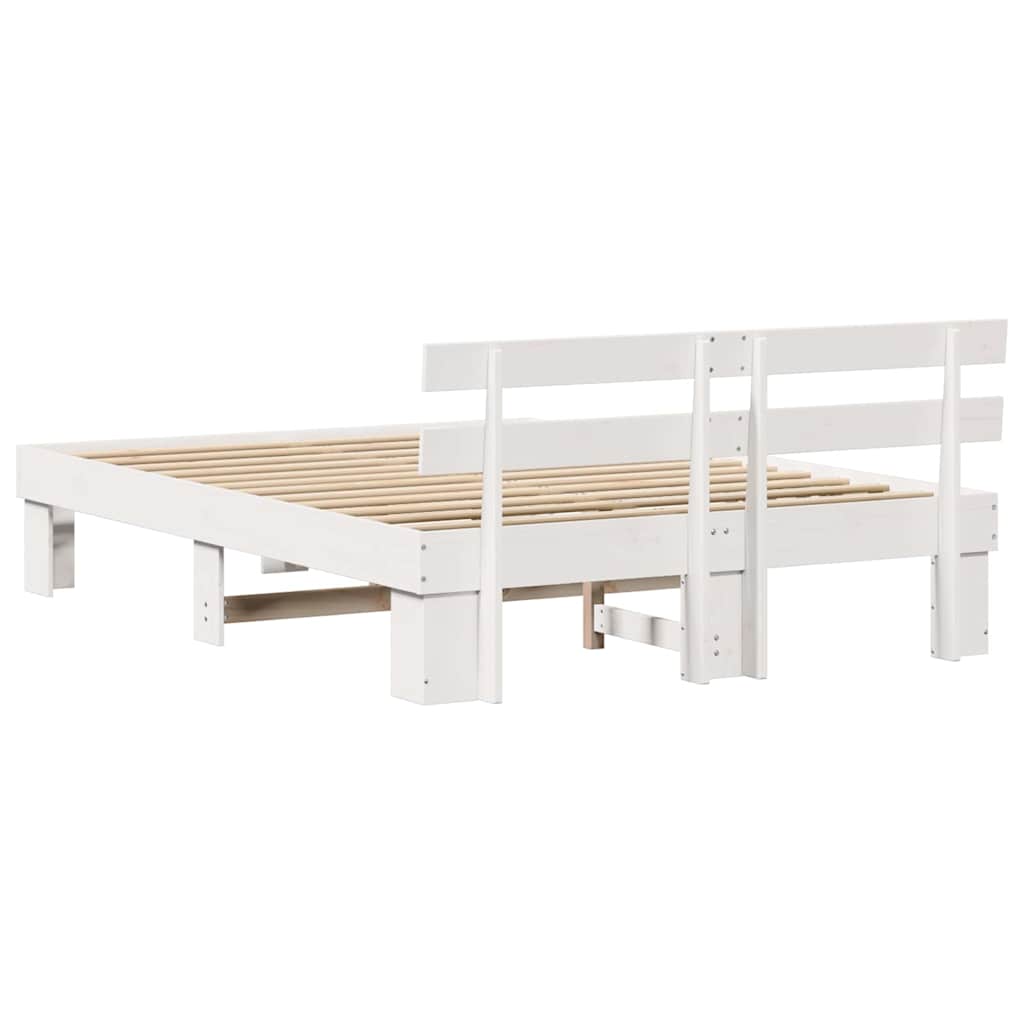 Bed Frame with Headboard White 160 x 200 cm