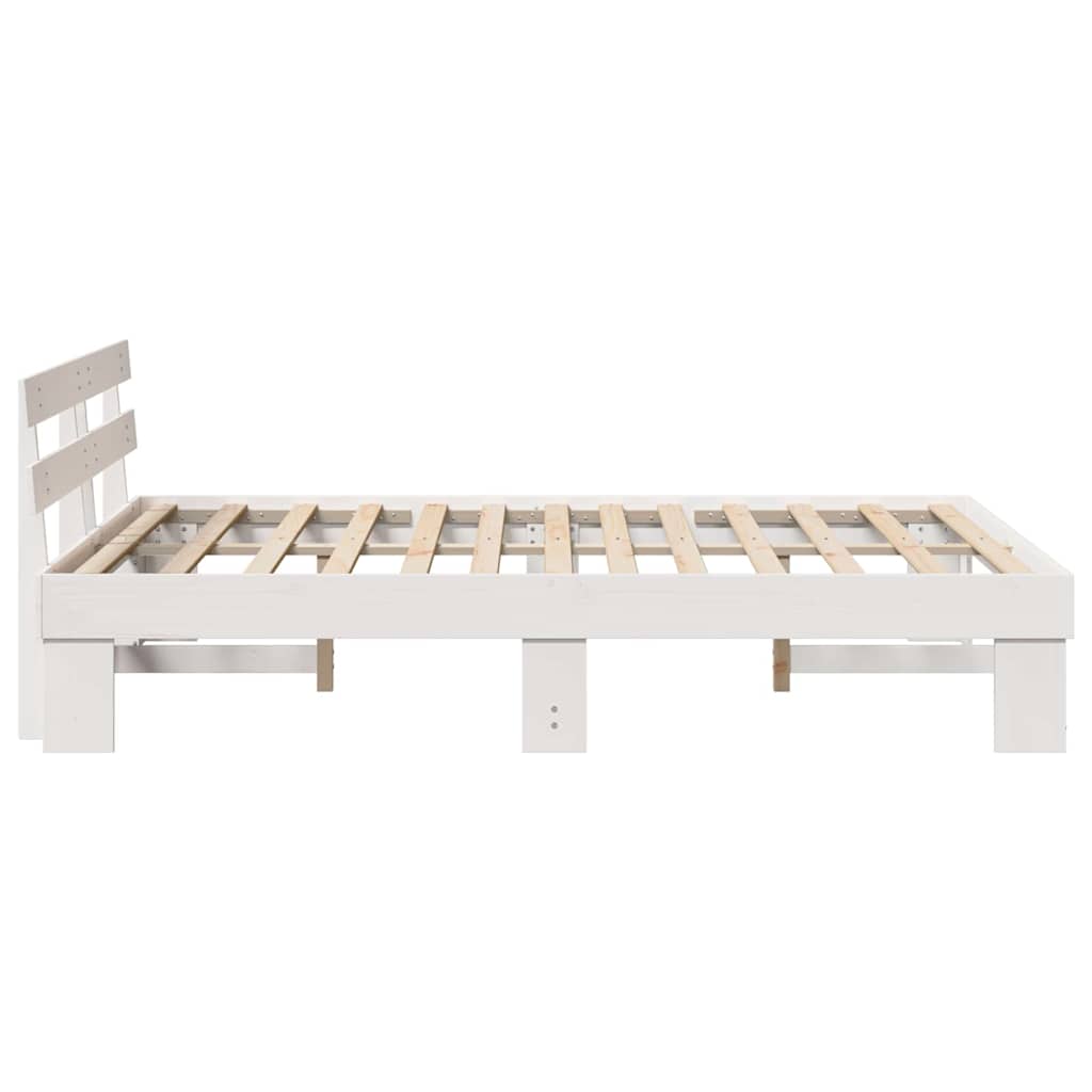 Bed Frame with Headboard White 150 x 200 cm