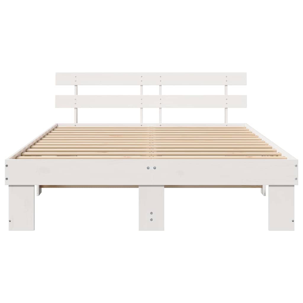 Bed Frame with Headboard White 140 x 200 cm