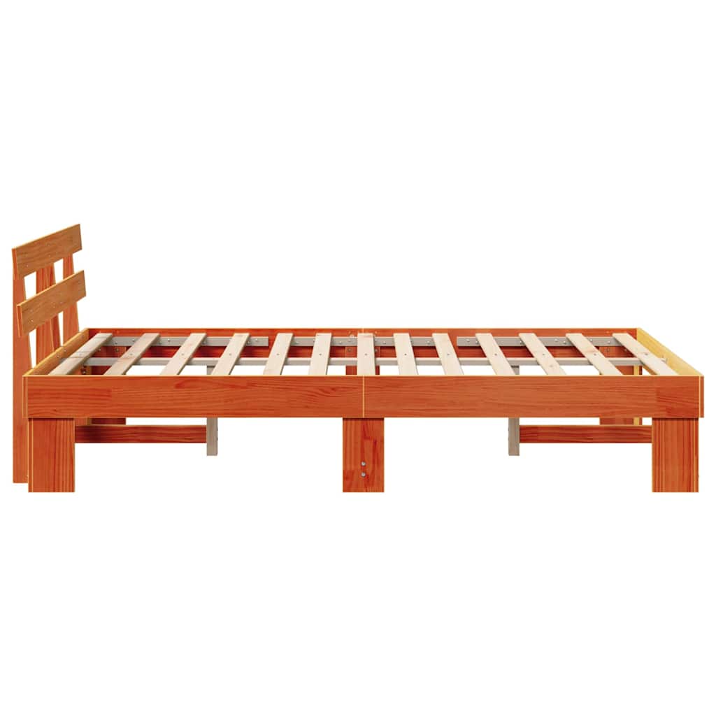 Bed Frame with Headboard Brown 135 x 190 cm