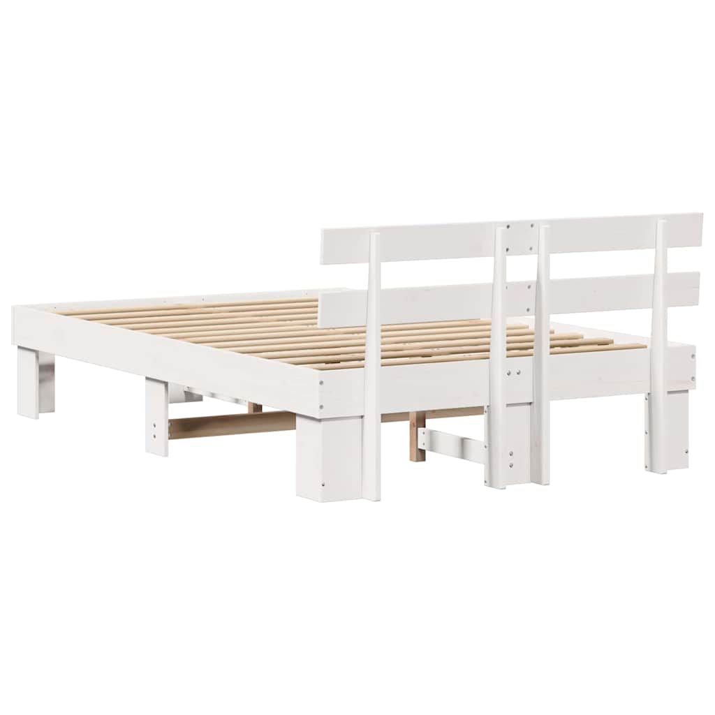 Bed Frame with Headboard White 120 x 190 cm