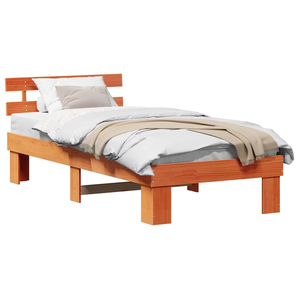 Bed Frame with Headboard Brown 100 x 200 cm