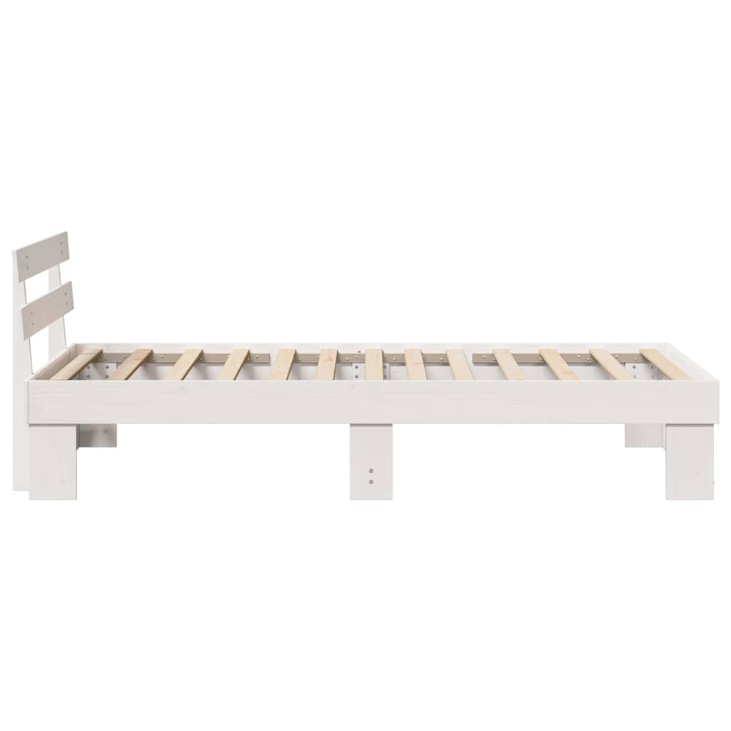 Bed Frame with Headboard White 90 x 200 cm