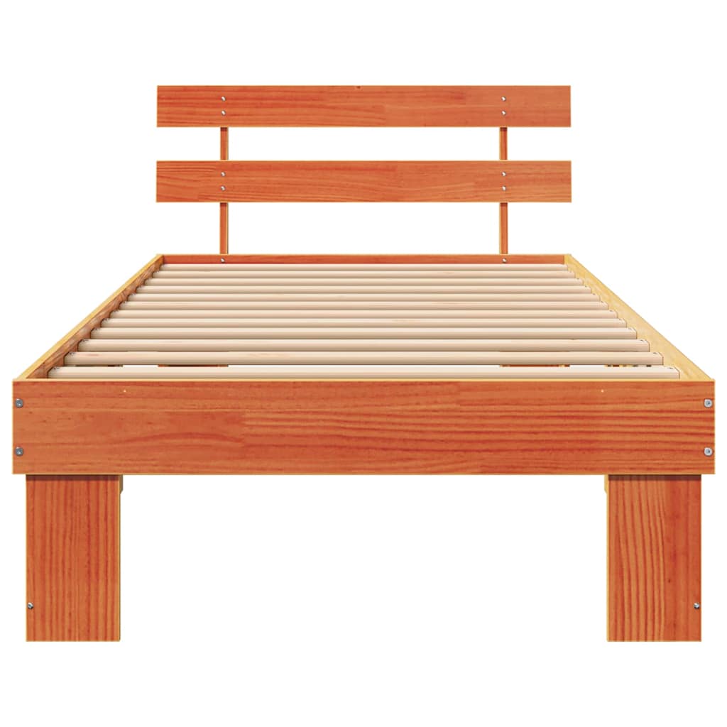 Bed Frame with Headboard Brown 80 x 200 cm