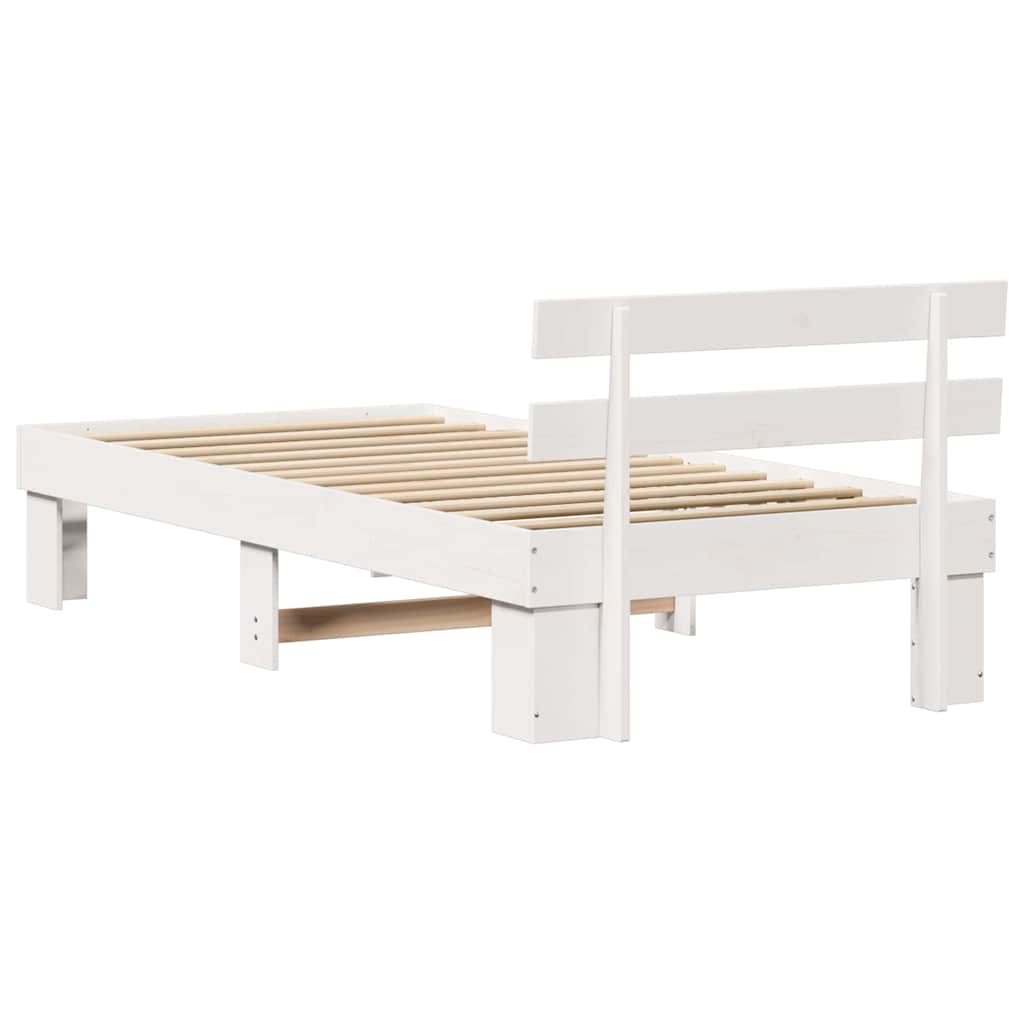 Bed Frame with Headboard White 90 x 190 cm