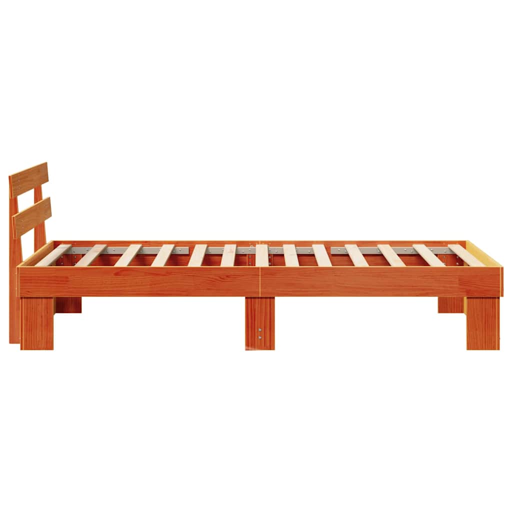 Bed Frame with Headboard Brown 90 x 190 cm