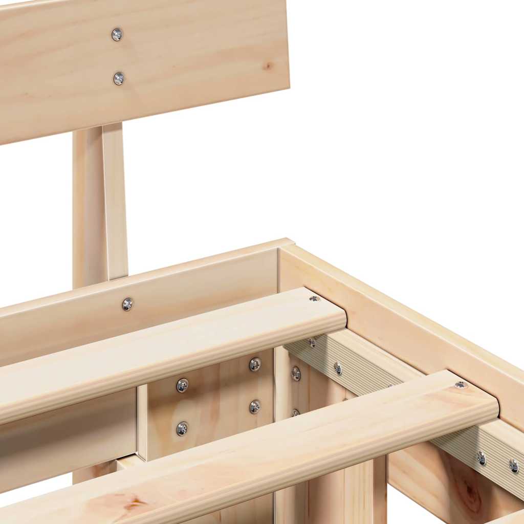 Bed Frame with Headboard Brown 75 x 190 cm