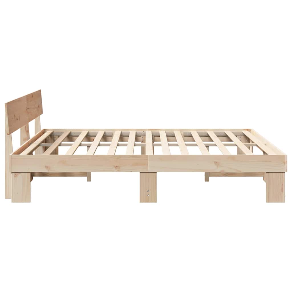 Bed Frame with Headboard Brown 180 x 200 cm Solid pine wood
