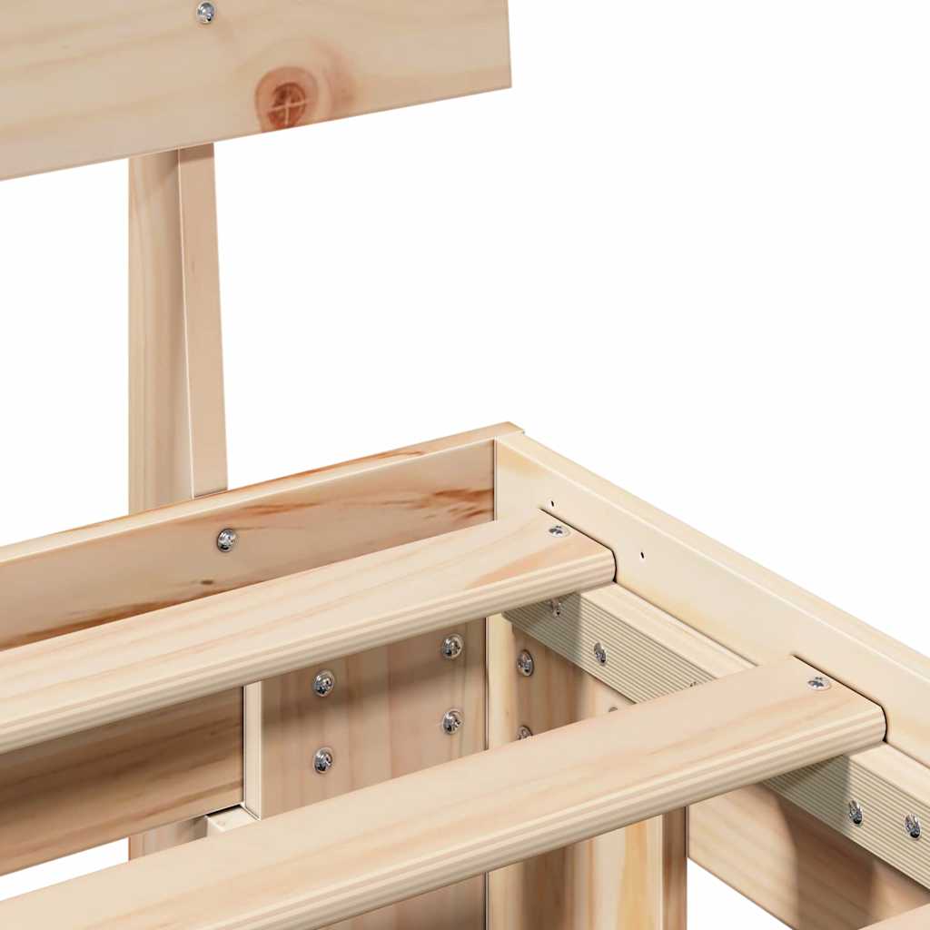 Bed Frame with Headboard Brown 90 x 190 cm Solid pine wood