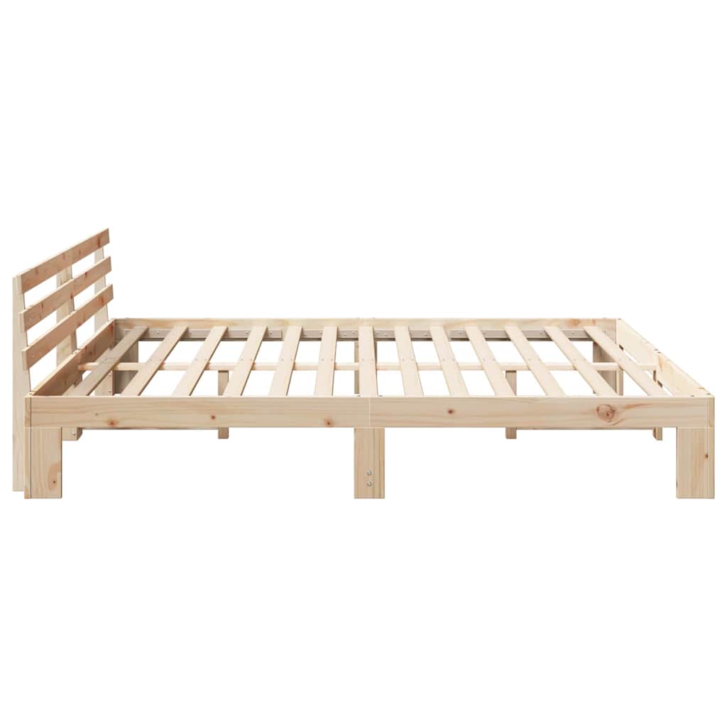 Bed Frame with Headboard Brown 180 x 200 cm Solid Pine wood