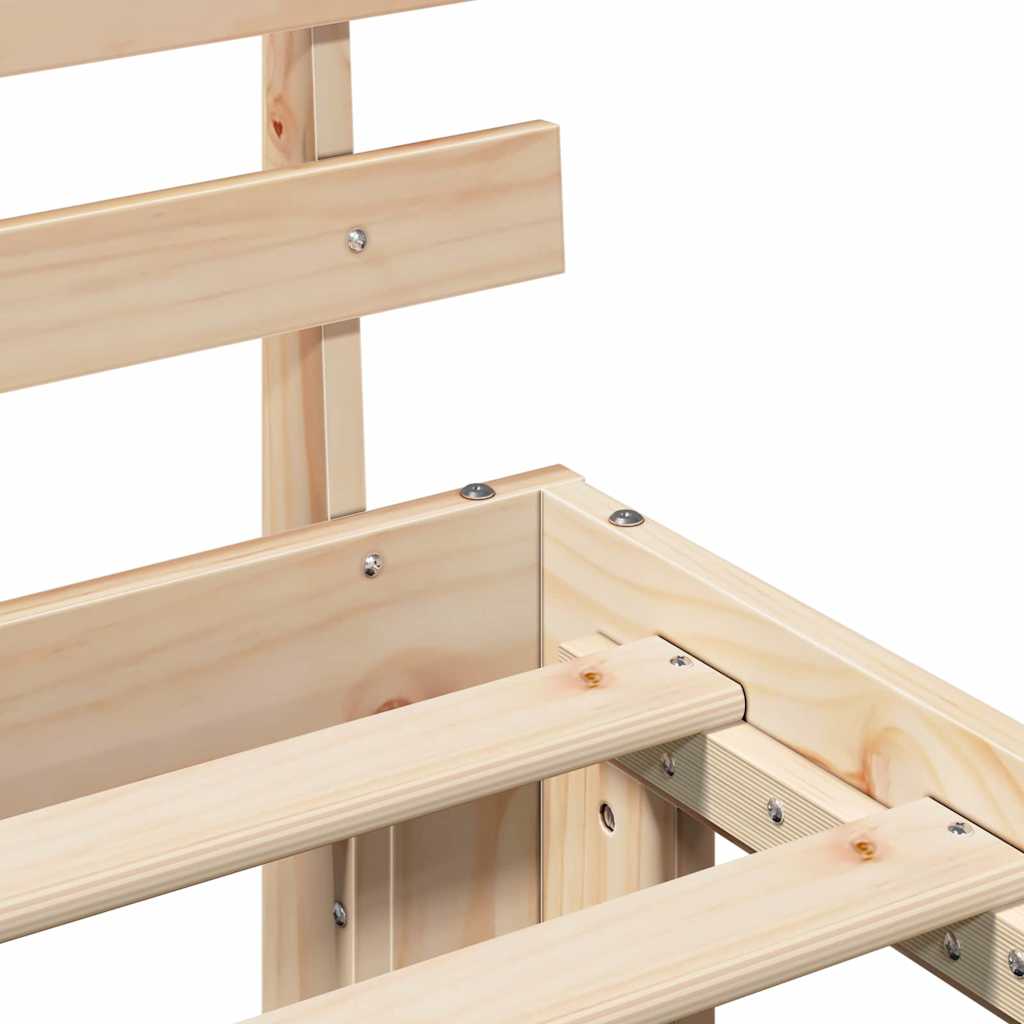 Bed Frame with Headboard Brown 100 x 200 cm Solid Pine wood