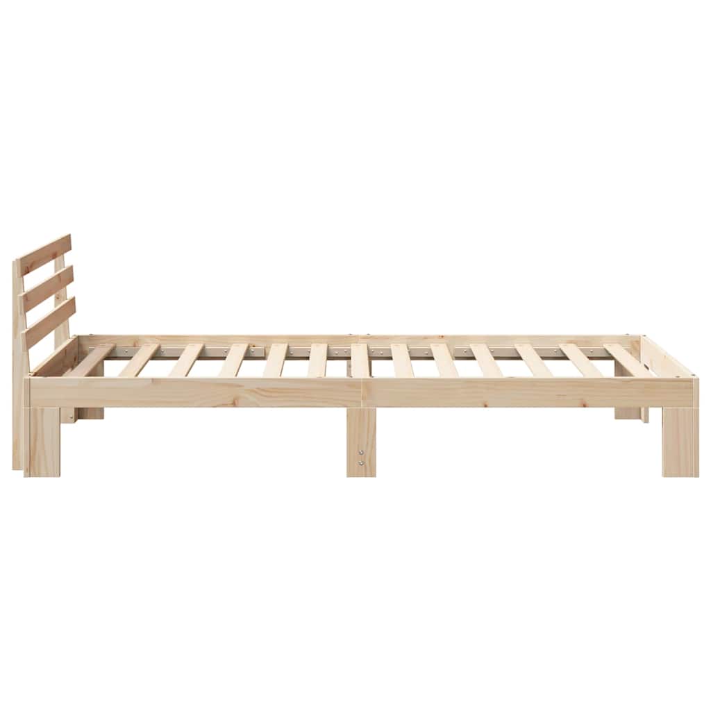Bed Frame with Headboard Brown 100 x 200 cm Solid Pine wood