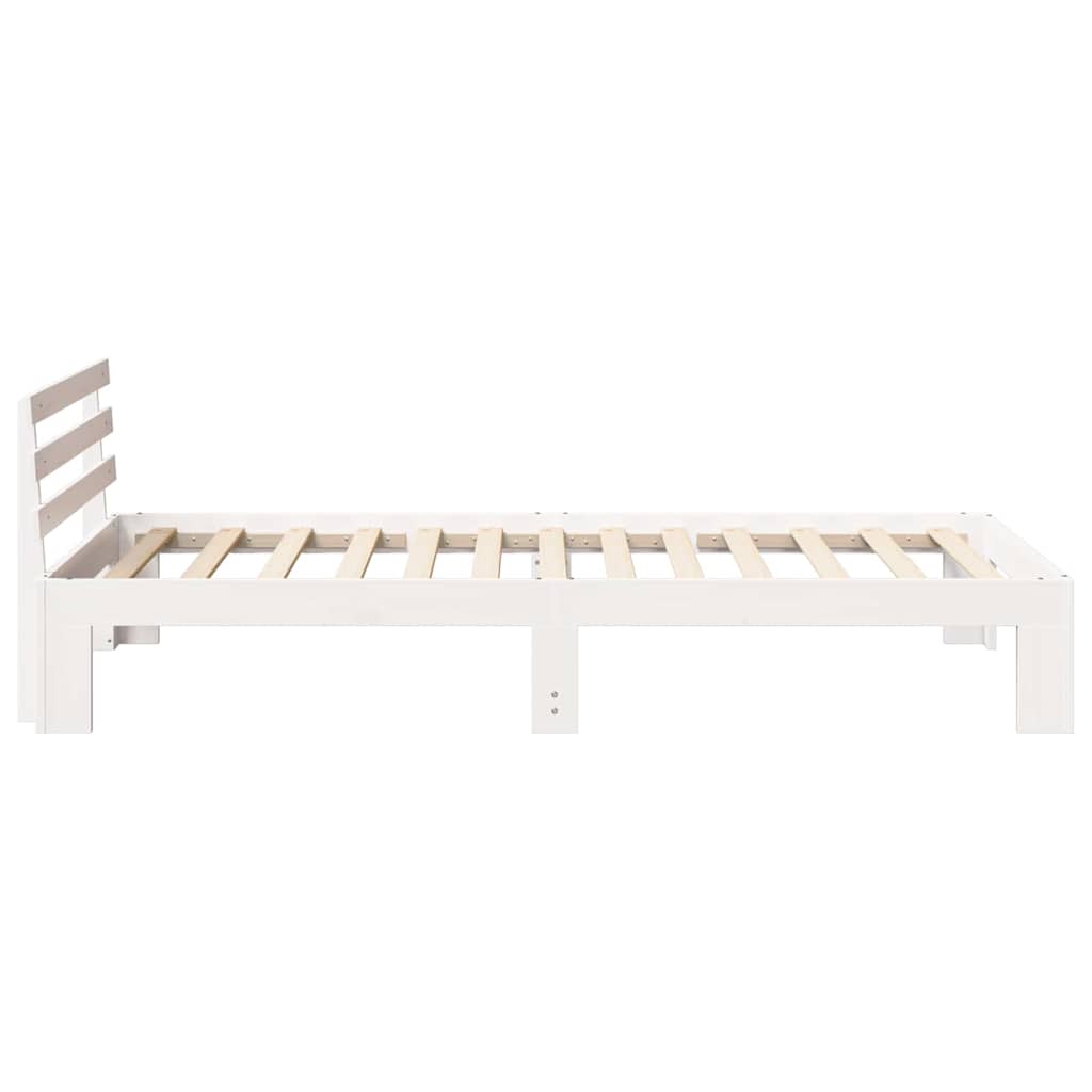 Bed Frame with Headboard White 100 x 200 cm Solid Pine wood