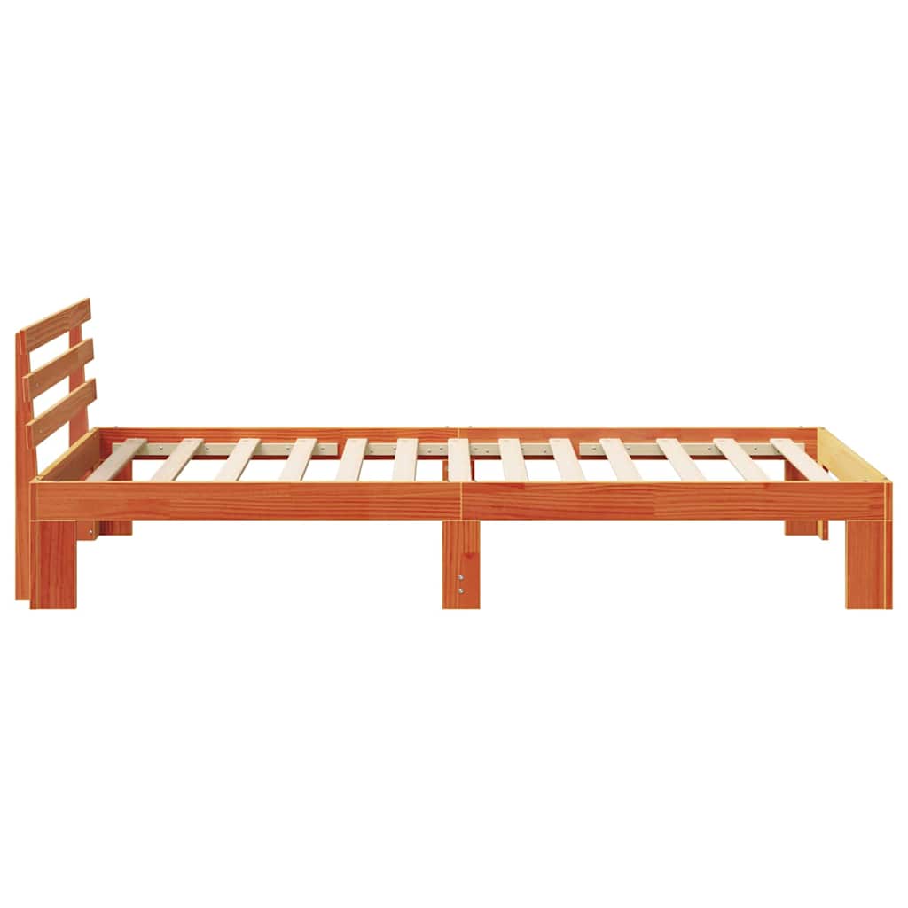 Bed Frame with Headboard Brown 100 x 200 cm Solid Pine wood