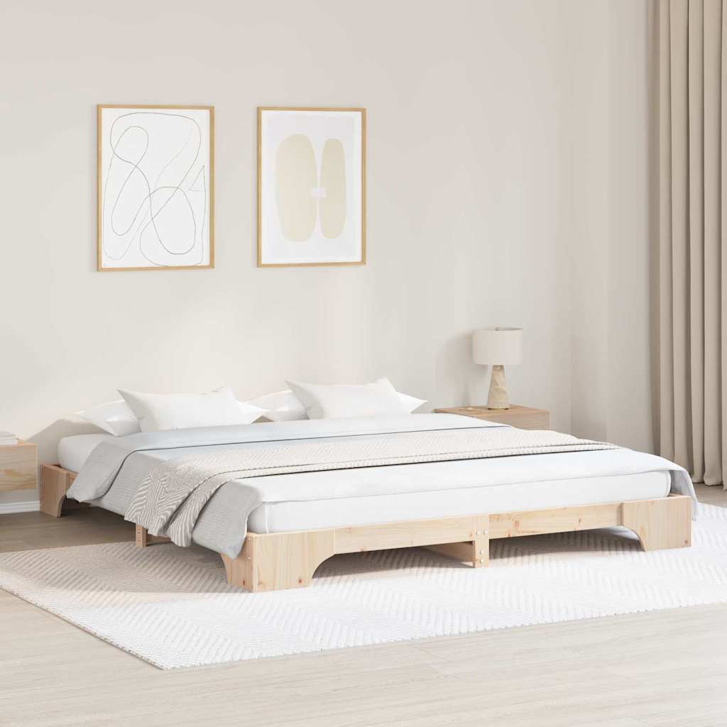 Bed Frame Solid Pine Wood 200 x 200 cm Solid pine wood