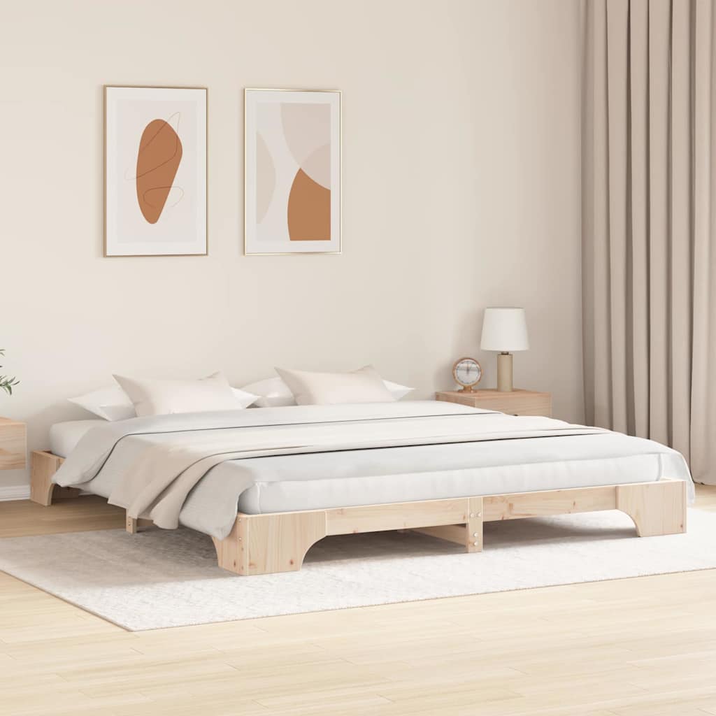 Bed Frame Solid Pine Wood 200 x 200 cm Solid pine wood