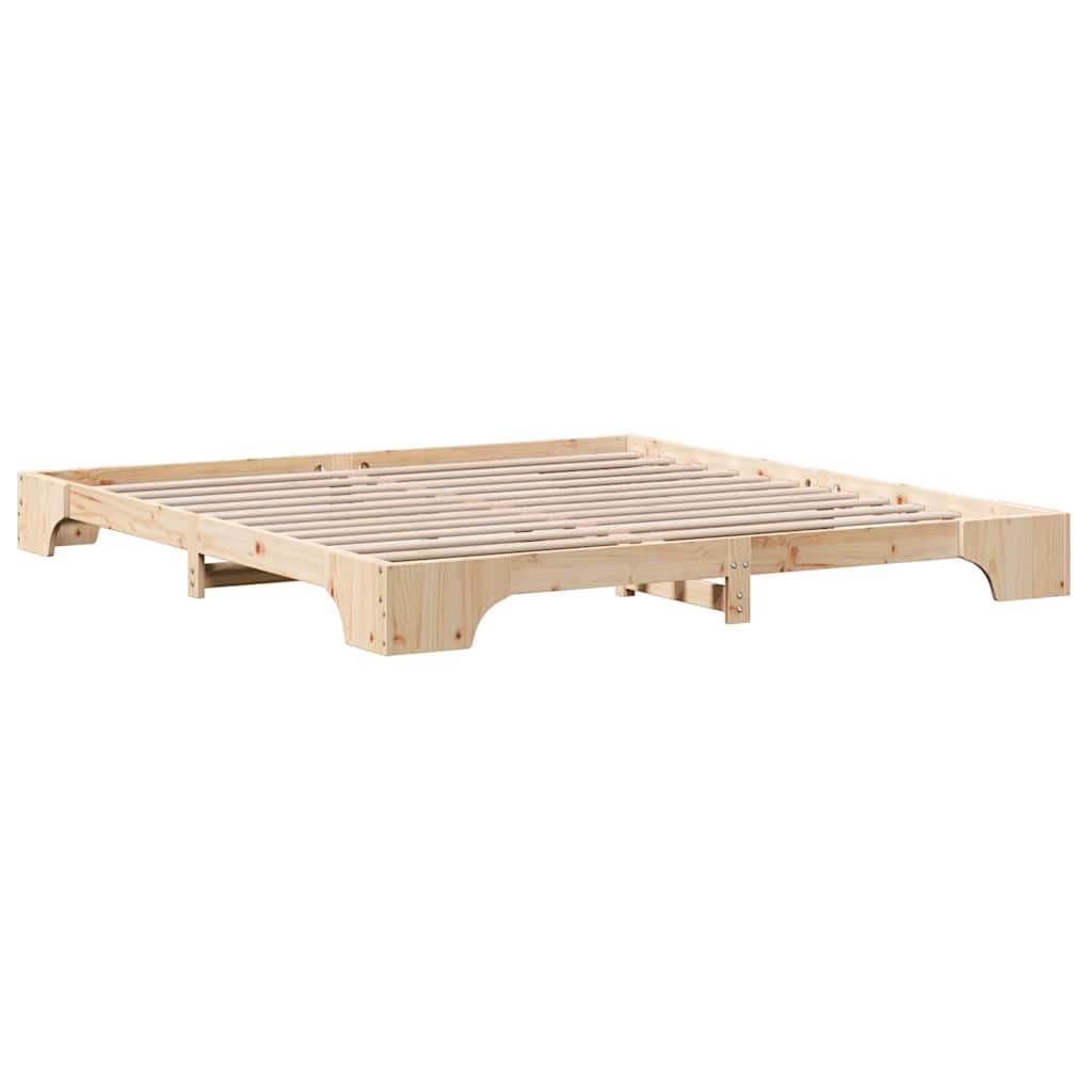 Bed Frame Solid Pine Wood 200 x 200 cm Solid pine wood