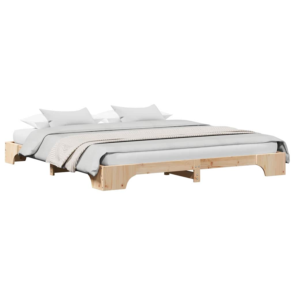 Bed Frame Solid Pine Wood 200 x 200 cm Solid pine wood