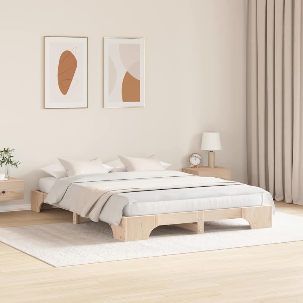 Bed Frame Solid Pine Wood 160 x 200 cm Solid pine wood