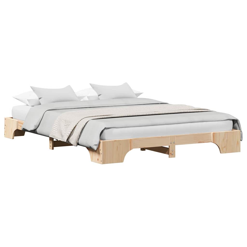 Bed Frame Solid Pine Wood 160 x 200 cm Solid pine wood