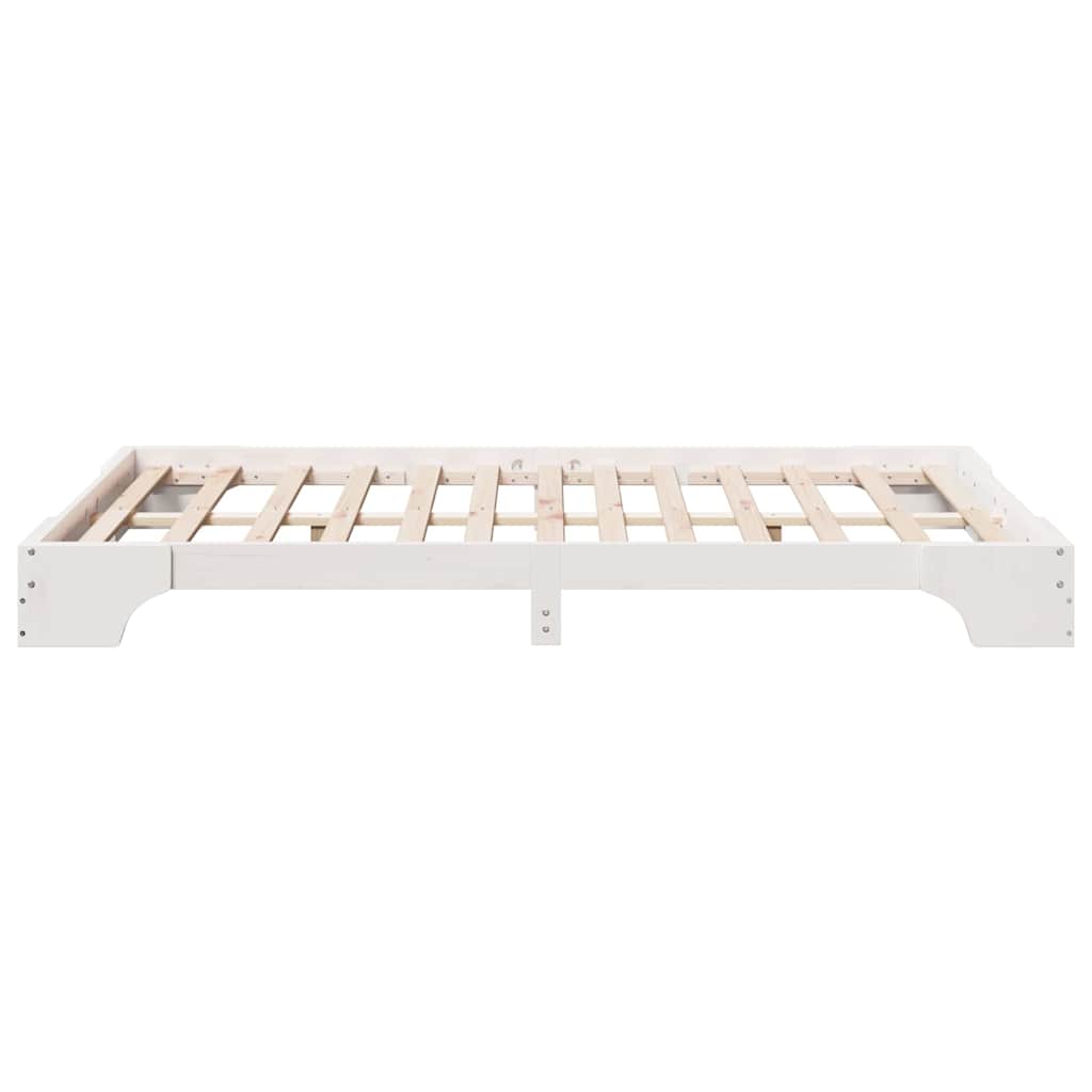 Bed Frame White 120 x 200 cm Solid pine wood